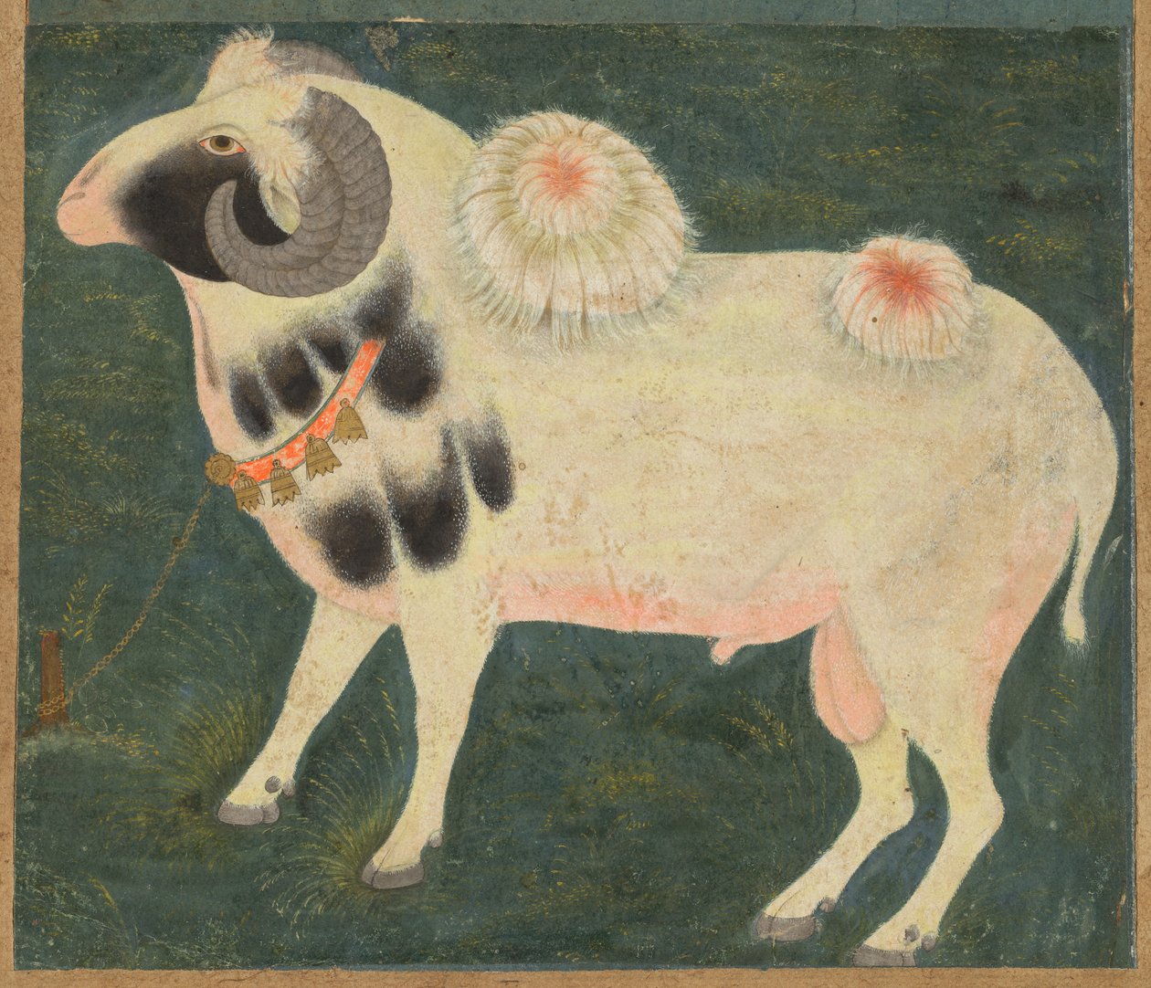 En kunglig bagge med guldkedja, ca. 1585, gräns tillagd troligen 1700-tal. av Unbekannt