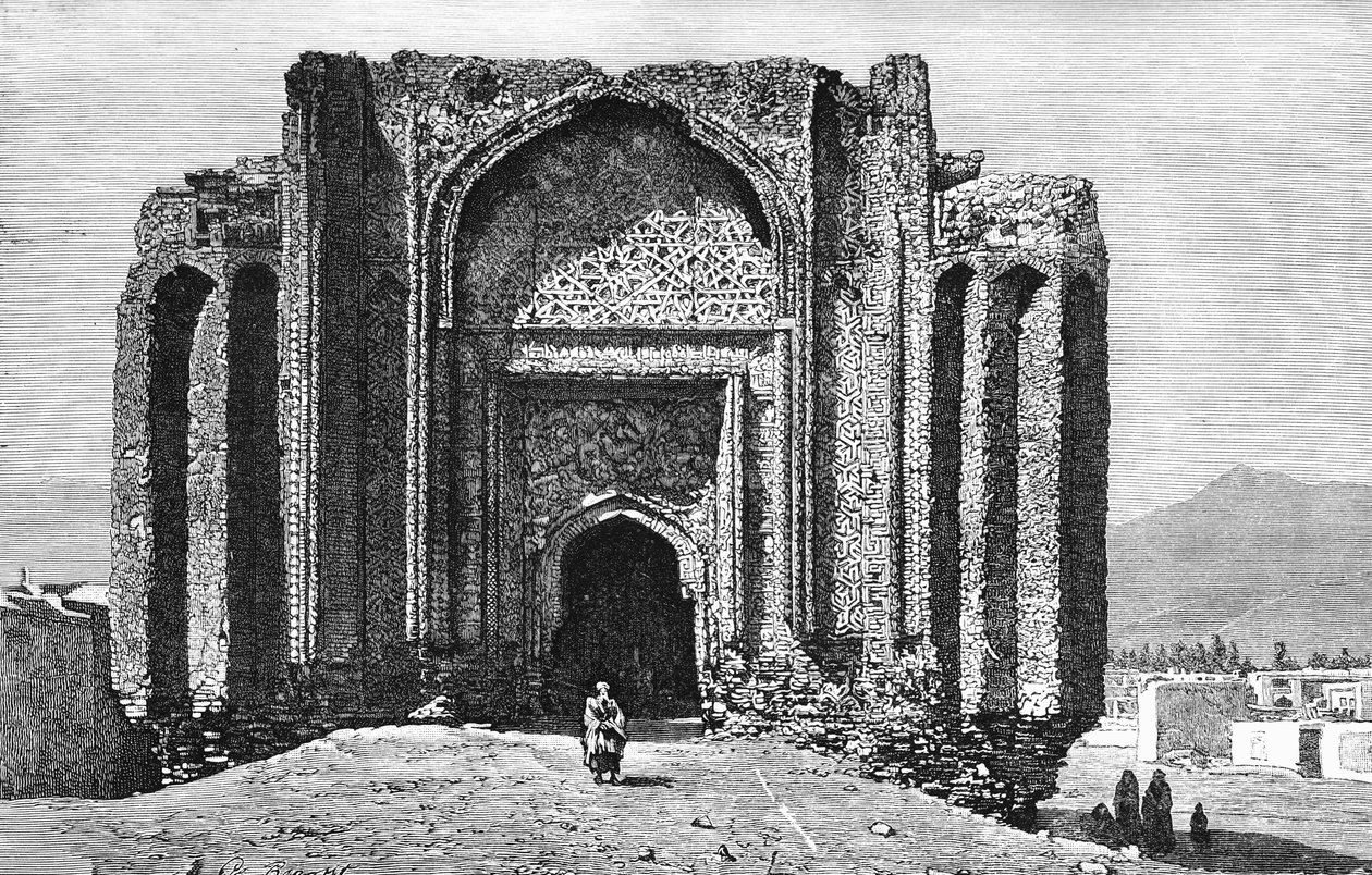 En ruinerad moské från 1300-talet, Hamadan, Iran, 1895 av Unbekannt