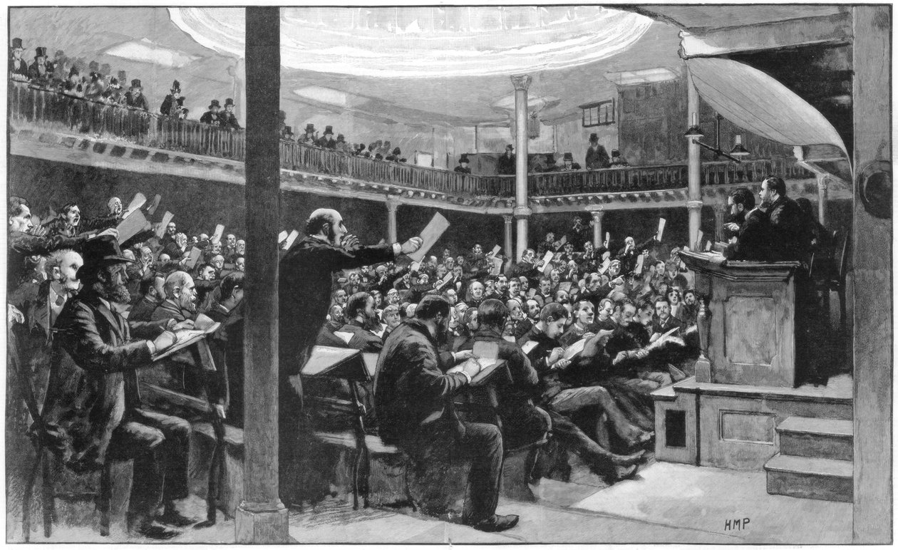 En försäljning av kolonialull på ullbörsen, Coleman Street, London, 1889 av Unbekannt