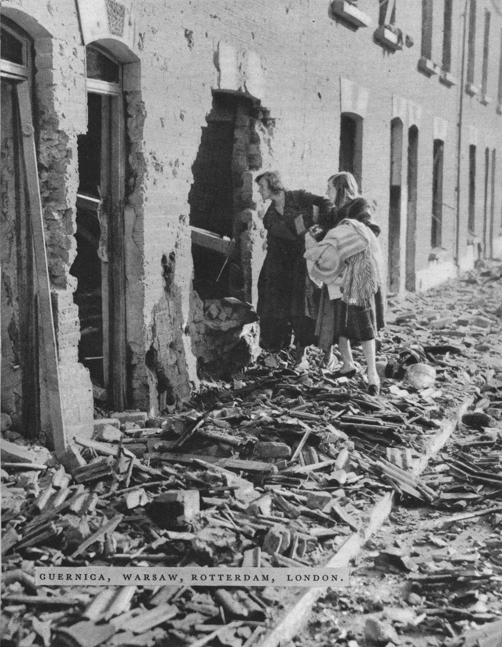 En scen under London blitz, c1940 1942 av Unbekannt