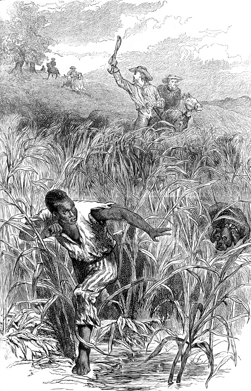 En slavjakt, USA, mitten av 1800-talet c1880 av Unbekannt