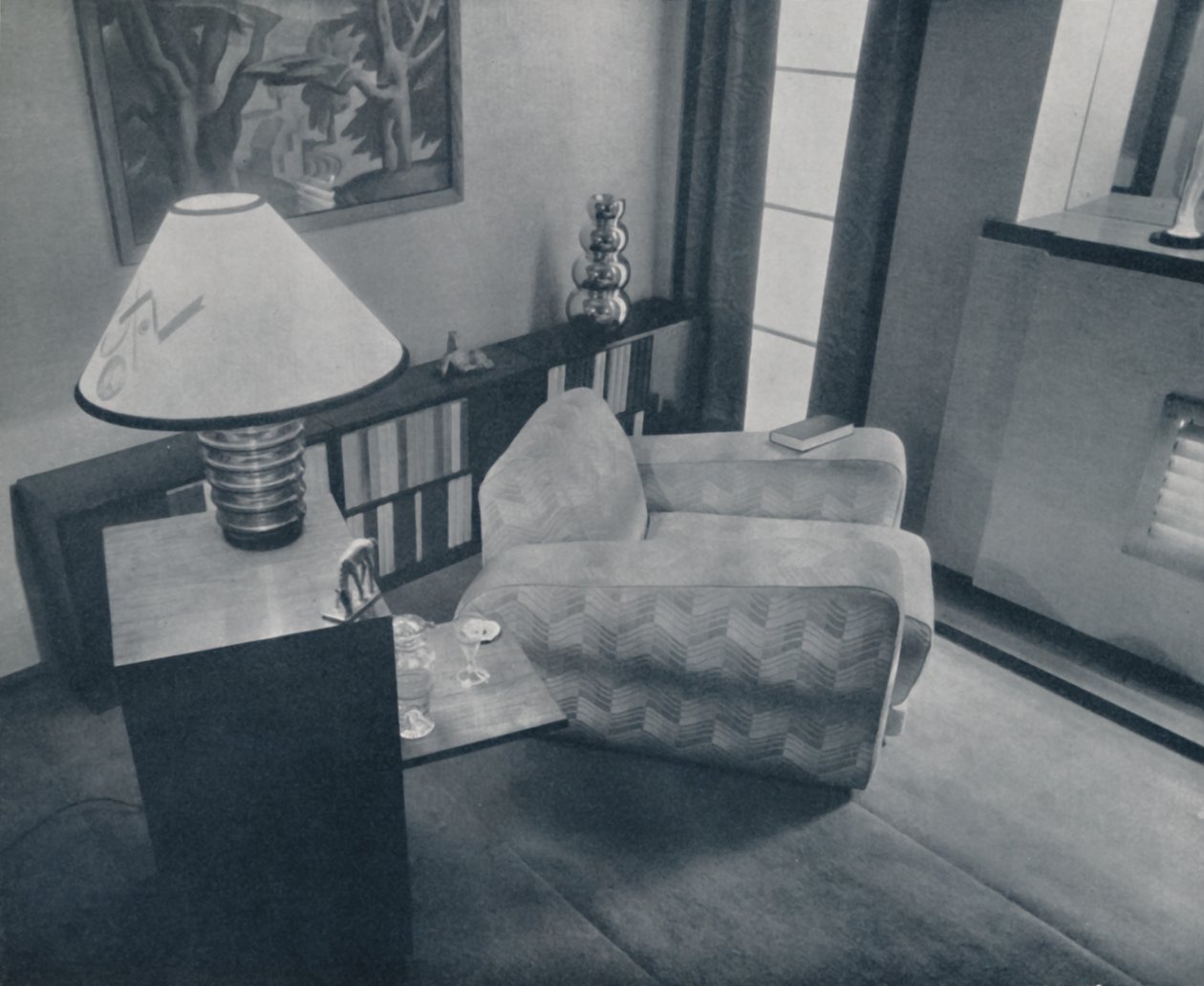 Ett litet rum designat och möblerat av Michael Dawn, Bedford, England, 1935 av Unbekannt