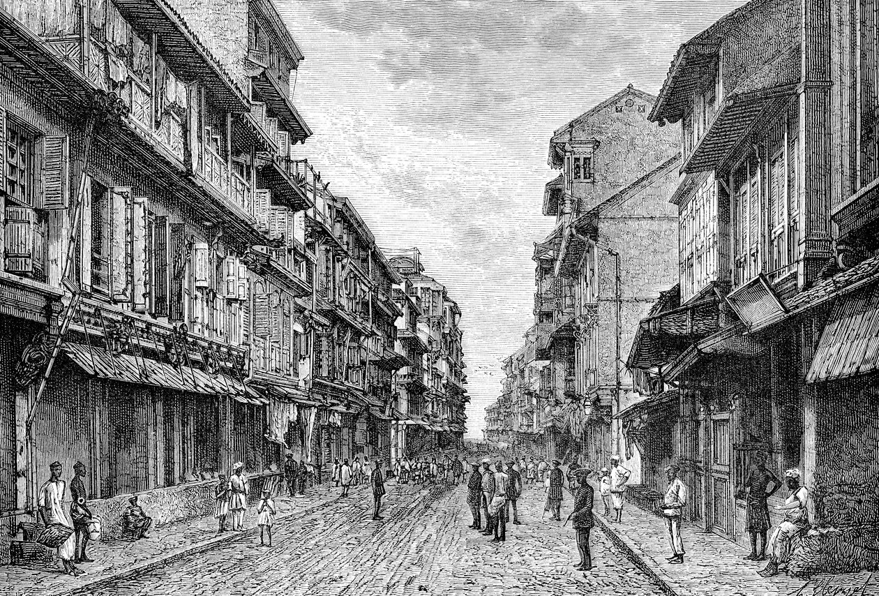 En gata i Bombay, Indien, 1895 av Unbekannt