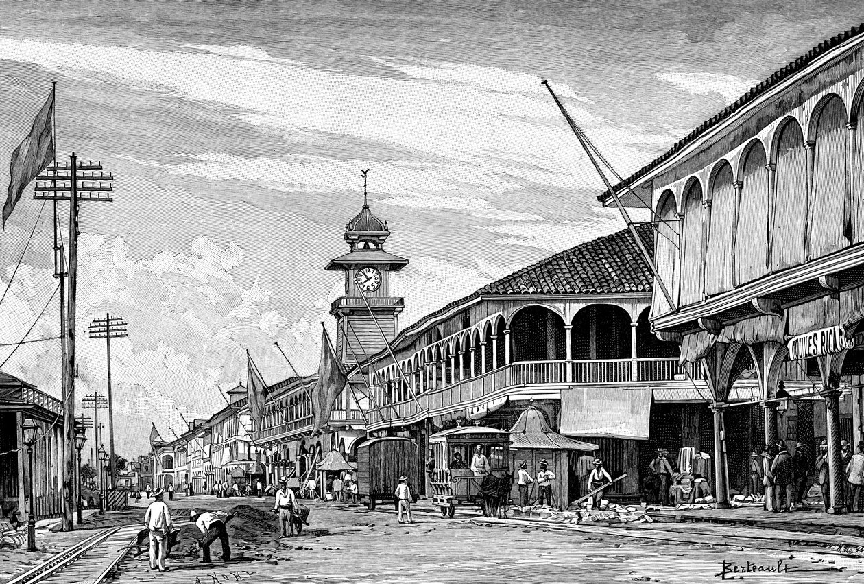 En gata i Guayaquil, Ecuador, 1895 av Unbekannt
