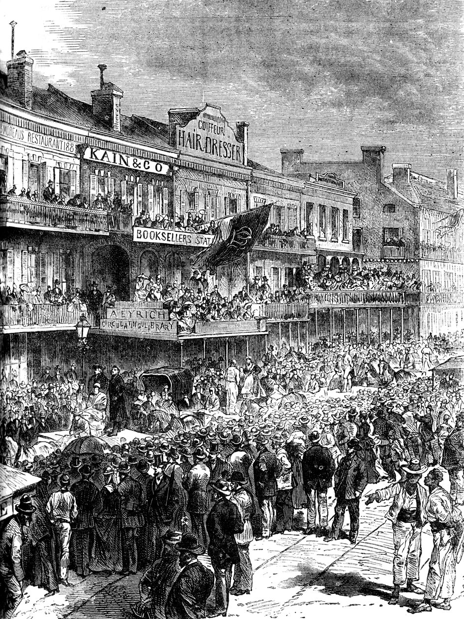 En gata i New Orleans på valdagen, 1860 c1880 av Unbekannt