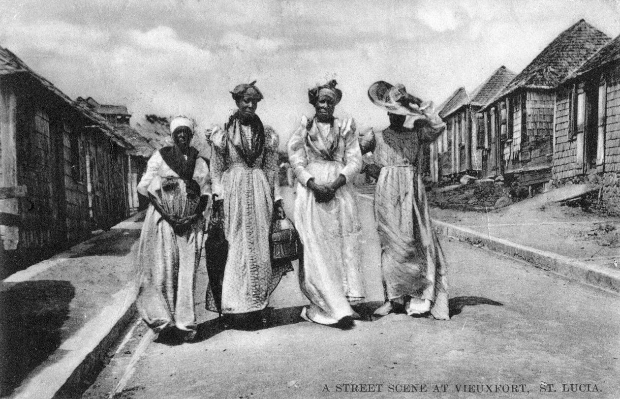 En gatubild i Vieuxfort, St Lucia, tidigt 1900-tal av Unbekannt