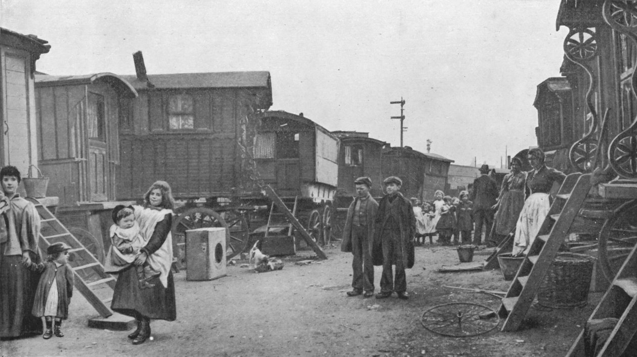 Ett resenläger, Battersea, London, c1903 1903 av Unbekannt