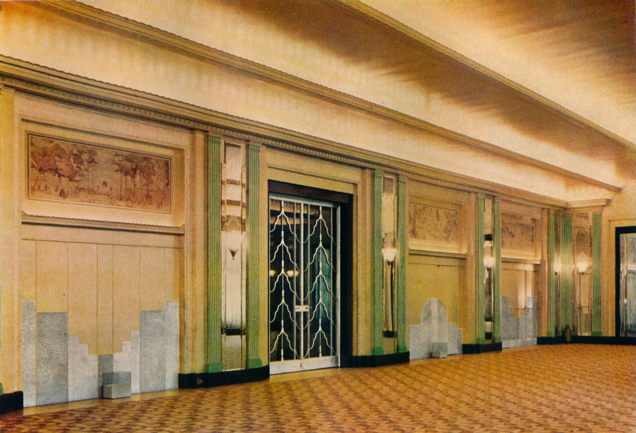 En vy av den nya balsalen på Claridges Hotel designad av Oswald P. Milne, 1933 av Unbekannt
