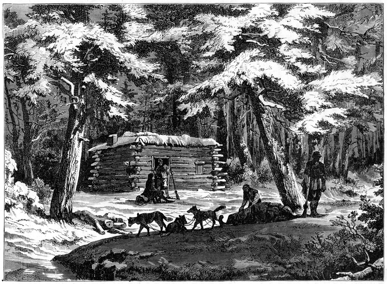 En vinterstuga i Saskatchewan-landet, Kanada, 1877 av Unbekannt