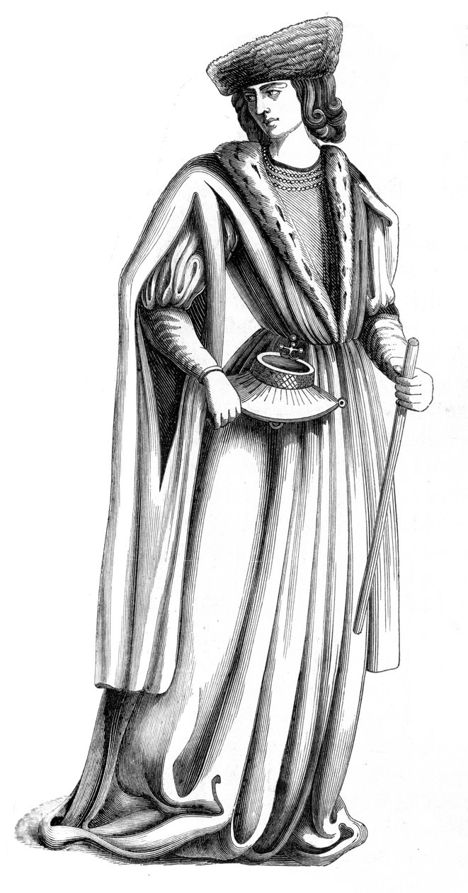 En ung adelsman vid hovet till kung Charles VIII av Frankrike, c1400-talet 1849 av Unbekannt
