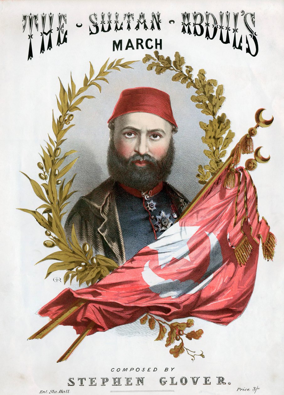 Abd-ul-Aziz 1830-1876, Turkiets sultan från 1861, c1871 av Unbekannt
