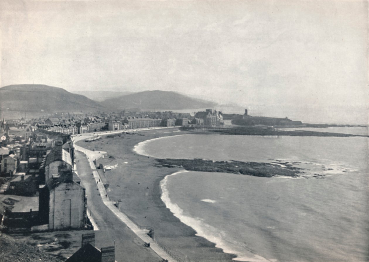Aberystwyth - Utsikt över bukten, visar slottet och University College, 1895 av Unbekannt