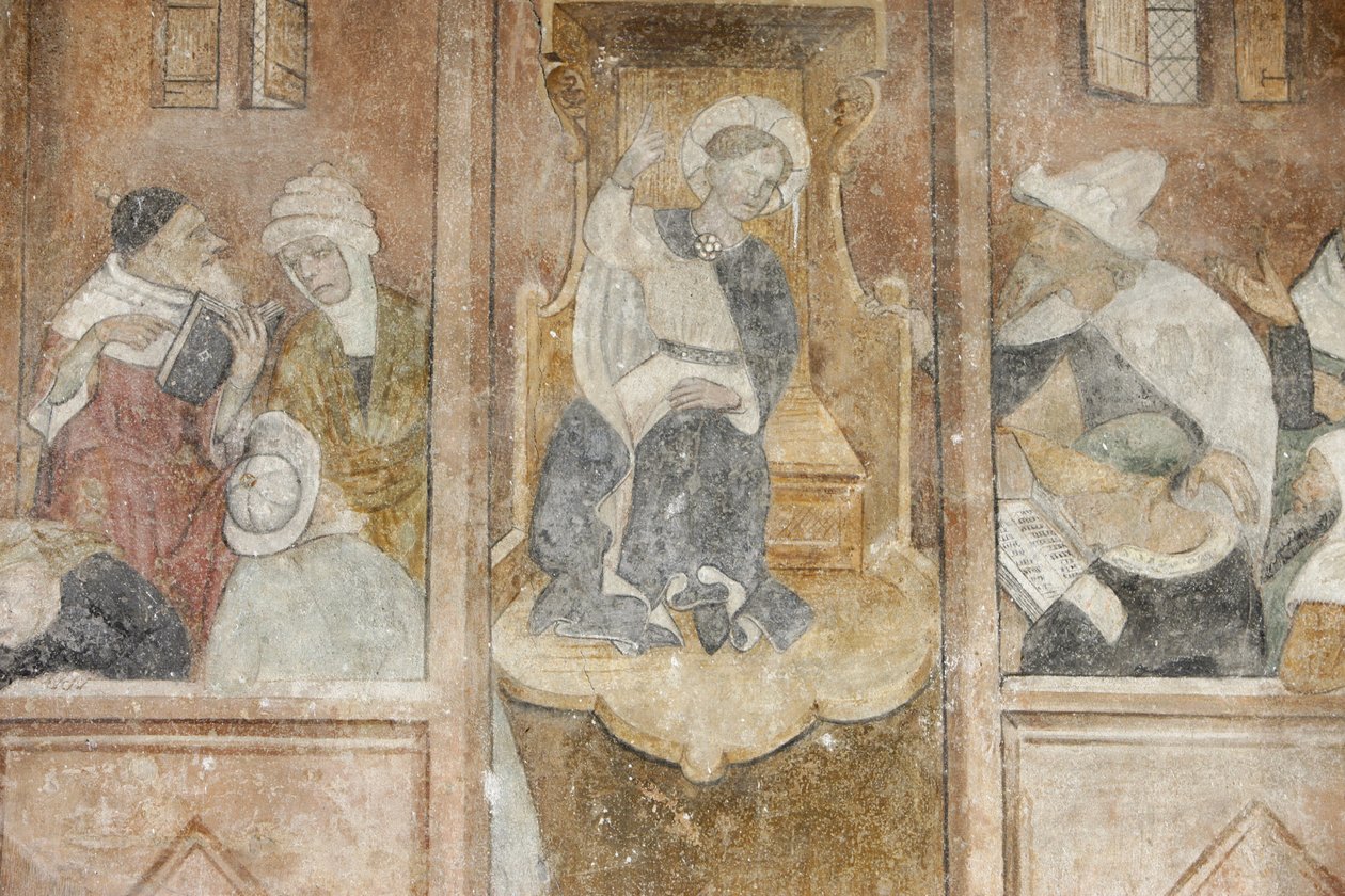 Abondance Abbey Church fresk: Jesus med rabbinerna, Abondance, Frankrike av Unbekannt