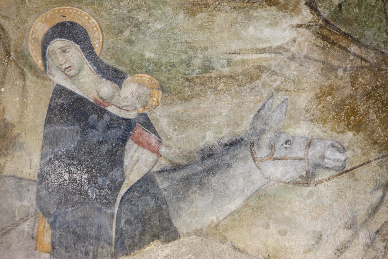 Abondance Abbey Church fresk: flygningen till Egypten, Abondance, Frankrike av Unbekannt