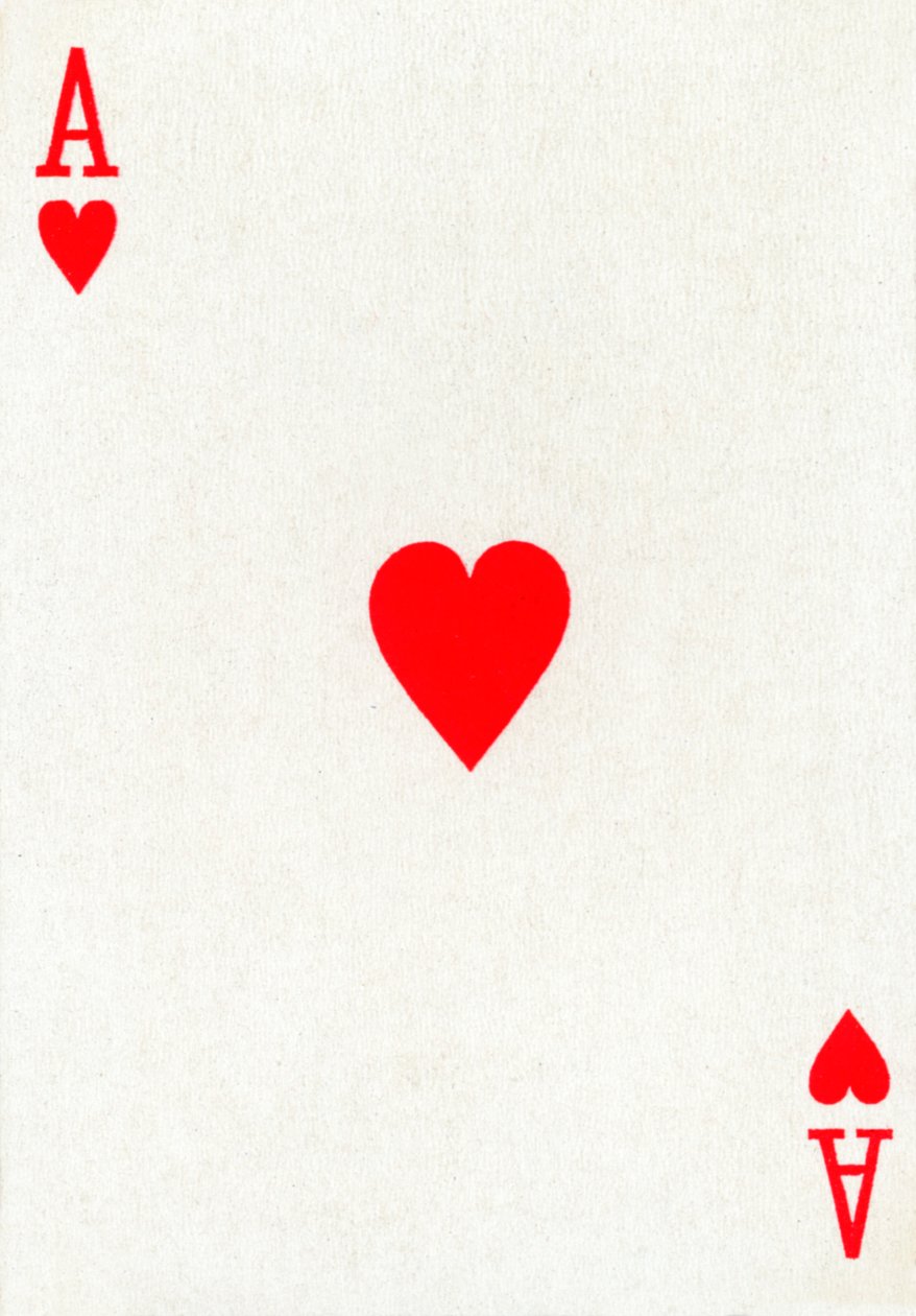Ace of Hearts från en kortlek med Goodall & Son Ltd.-spelkort, c1940 av Unbekannt