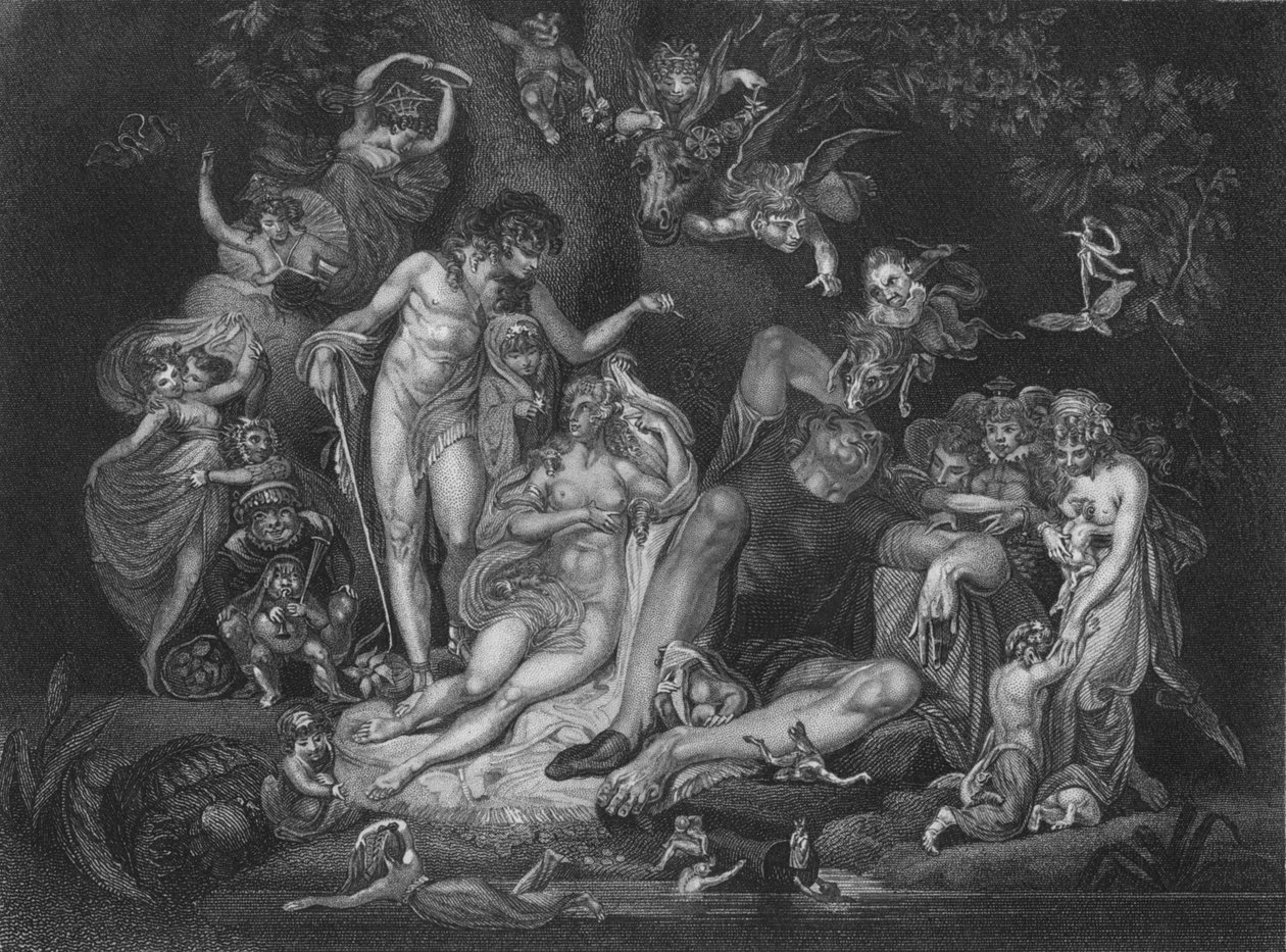 Akt IV Scene i från En midsommarnattsdröm, c1800-talet av Unbekannt