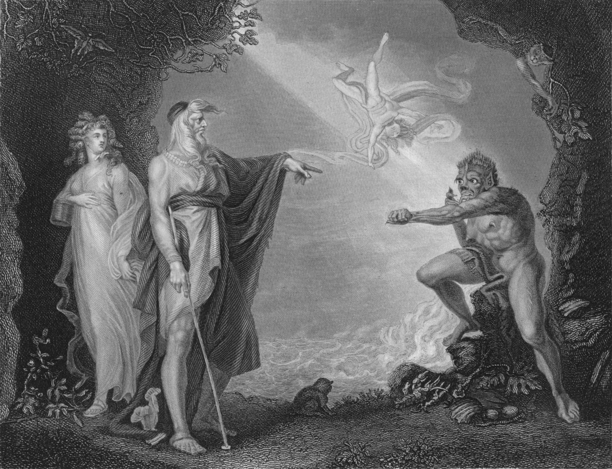 Akt I Scen II från Stormen, c1800-talet av Unbekannt
