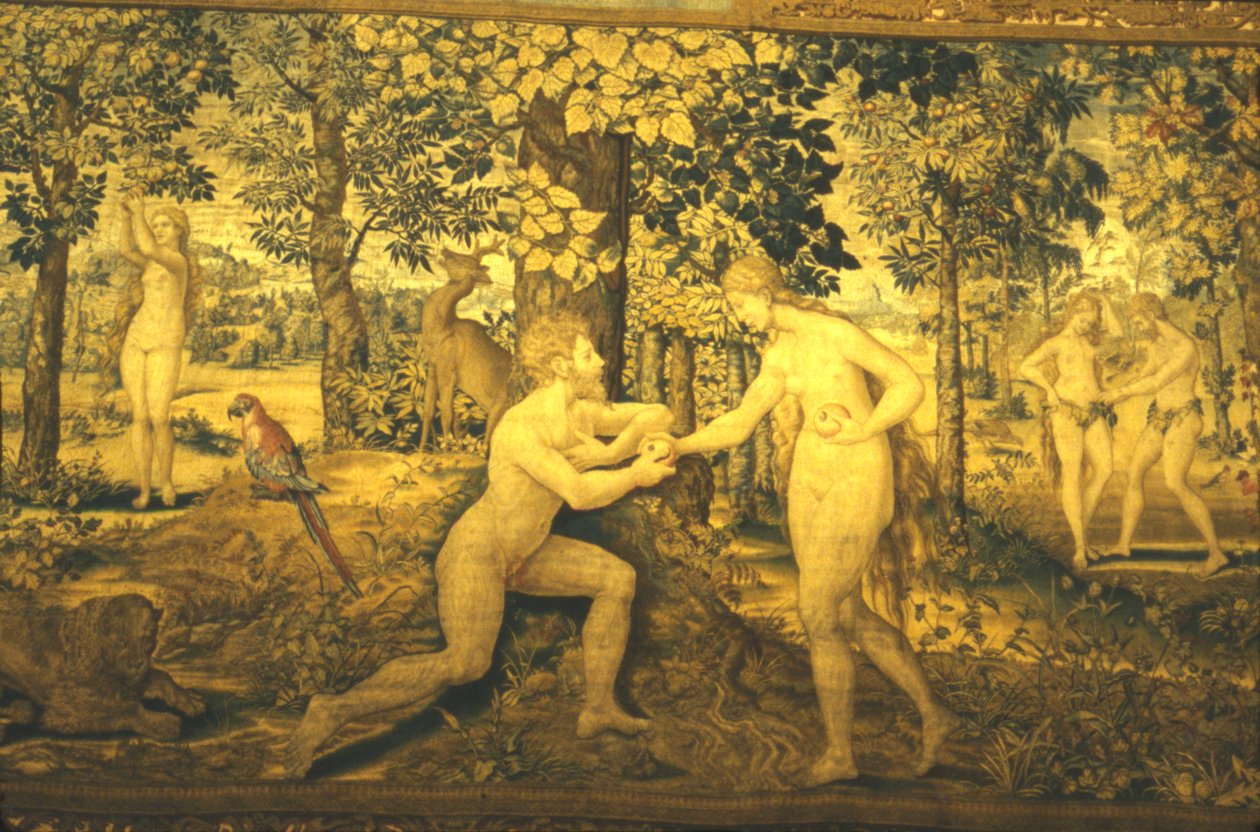 Adam och Eva. Frestelsen, c1500-talet, 1900-talet av Unbekannt