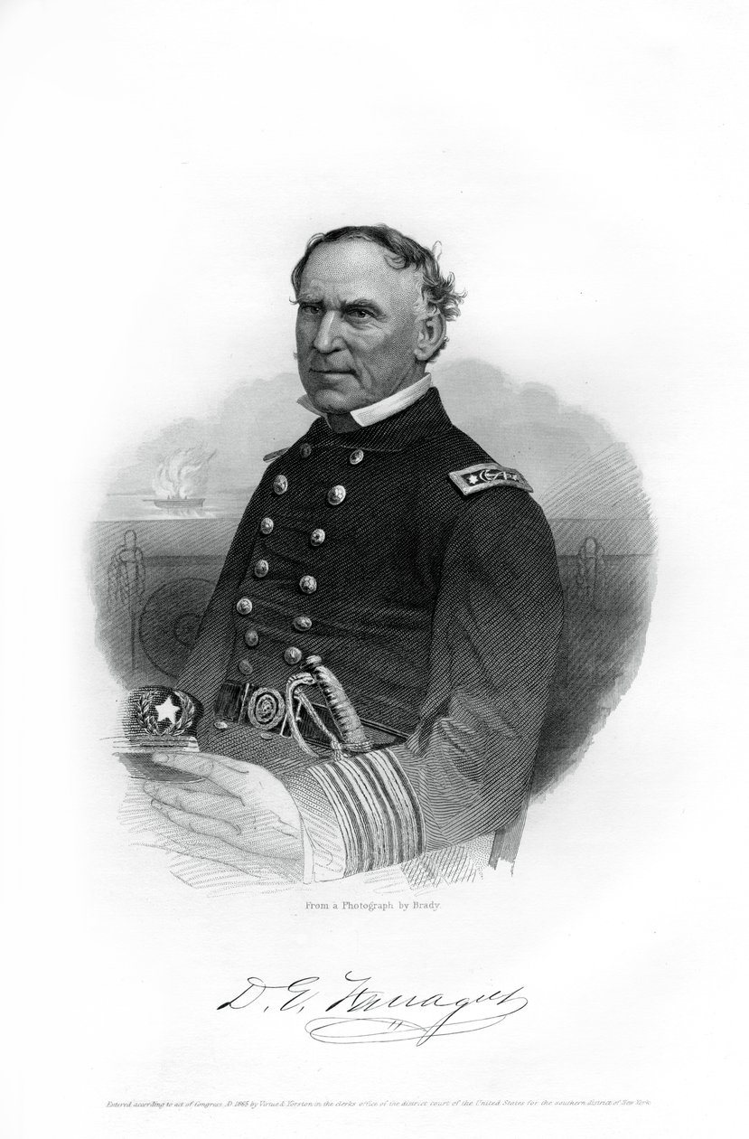 Amiral David Farragut, US Navy officer i det amerikanska inbördeskriget, 1862-1867 av Unbekannt