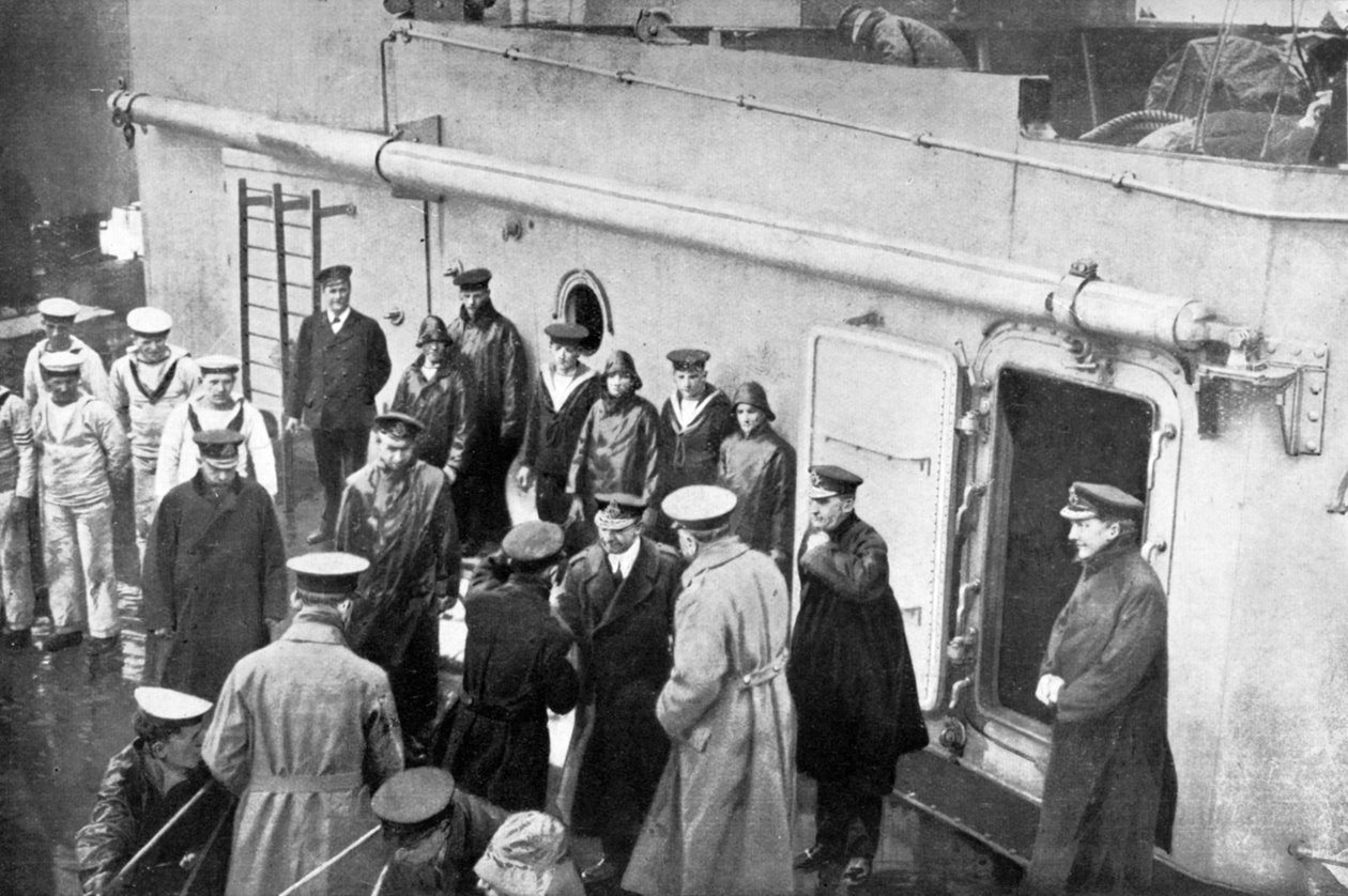 Amiral Jellico tar farväl av Lord Kitchener, första världskriget, 1914-1916, c1920 av Unbekannt