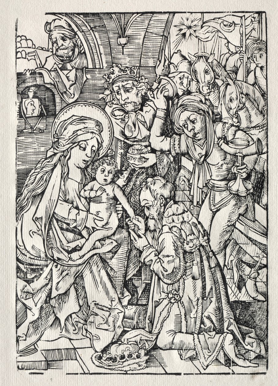Tillbedjan av kungarna, ca. 1500. av Unbekannt