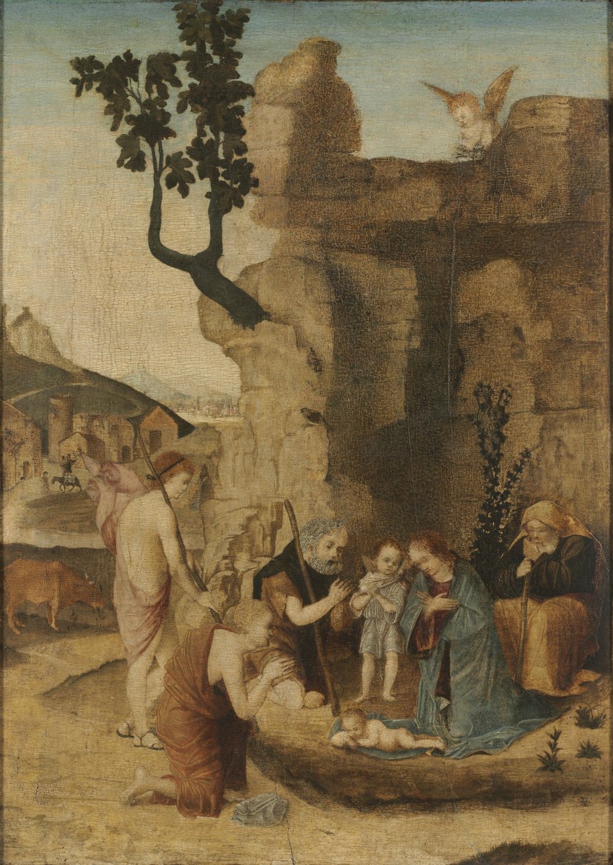 Tillbedjan av herdarna, ca. 1500. av Unbekannt