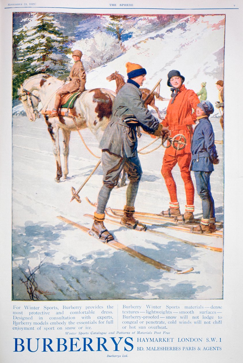 Annons för Burberry vintersportklänning, 1925 av Unbekannt