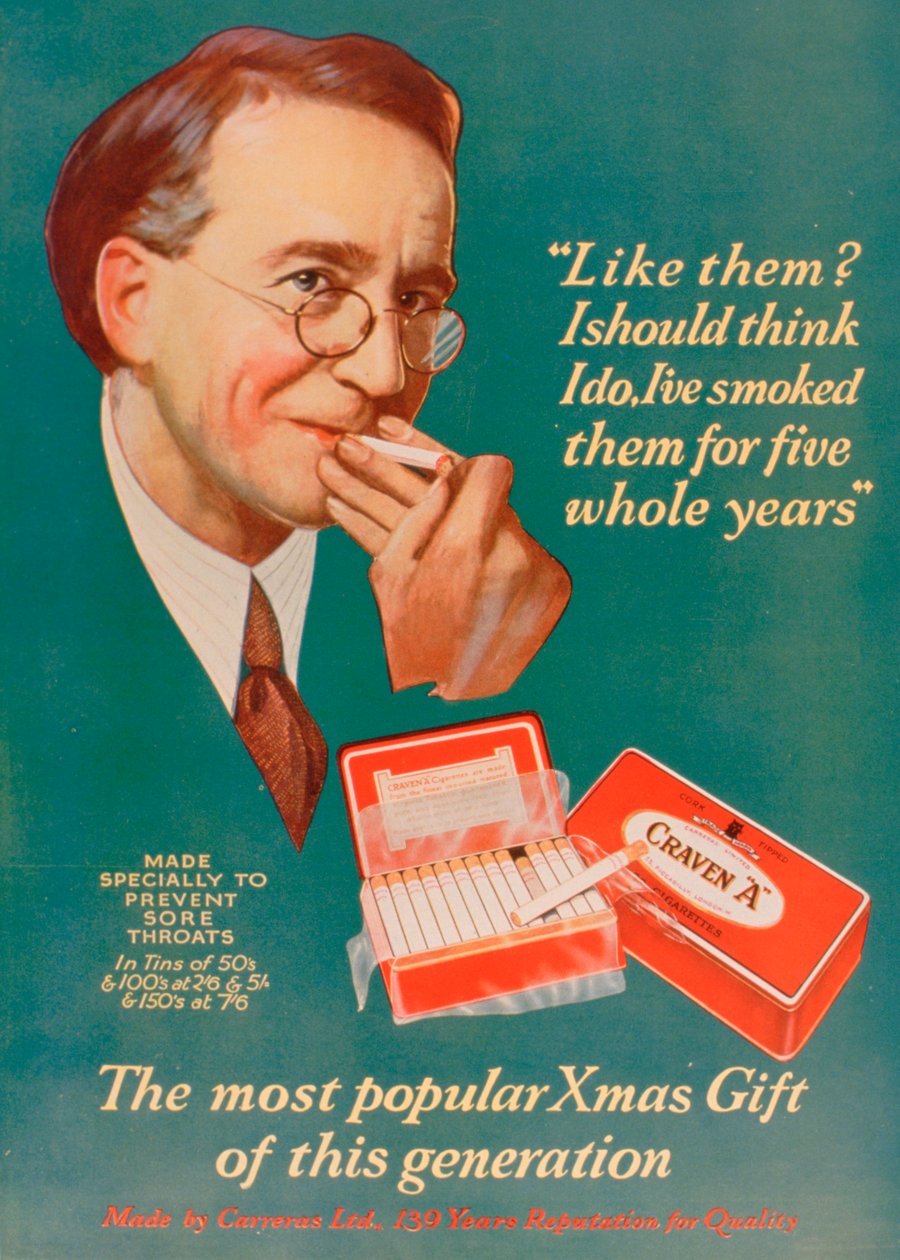 Annons för Craven A-cigaretter, 1927 av Unbekannt