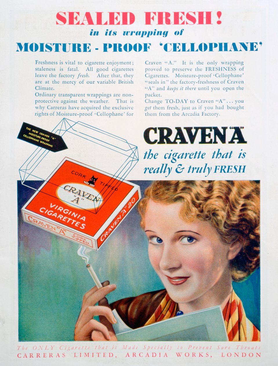 Annons för Craven A-cigaretter, 1931 av Unbekannt