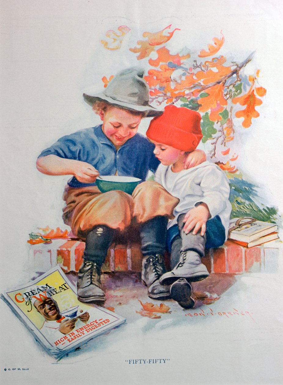 Annons för Cream of Wheat, amerikansk varma frukostflingor, 1923 av Unbekannt