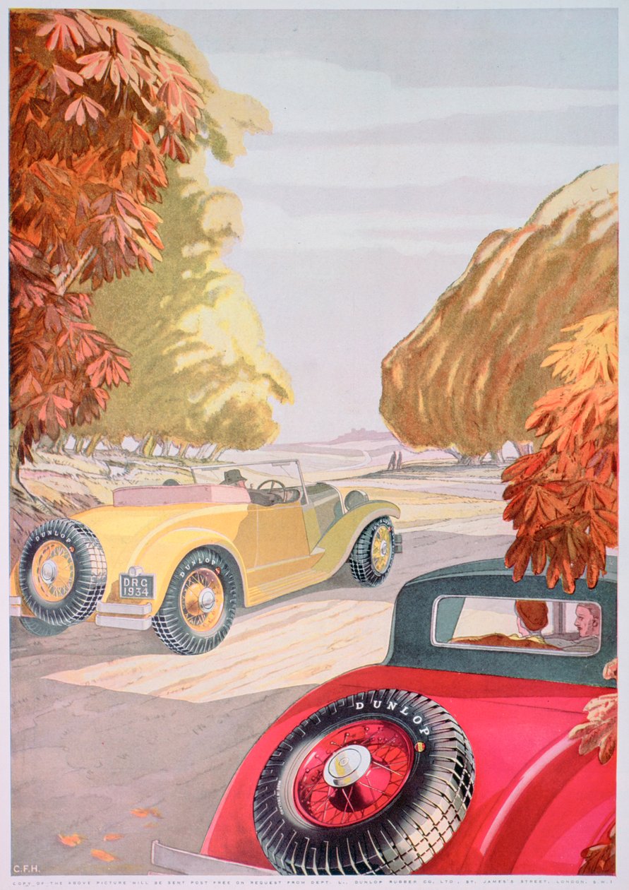 Annons för Dunlop-däck, 1934 av Unbekannt