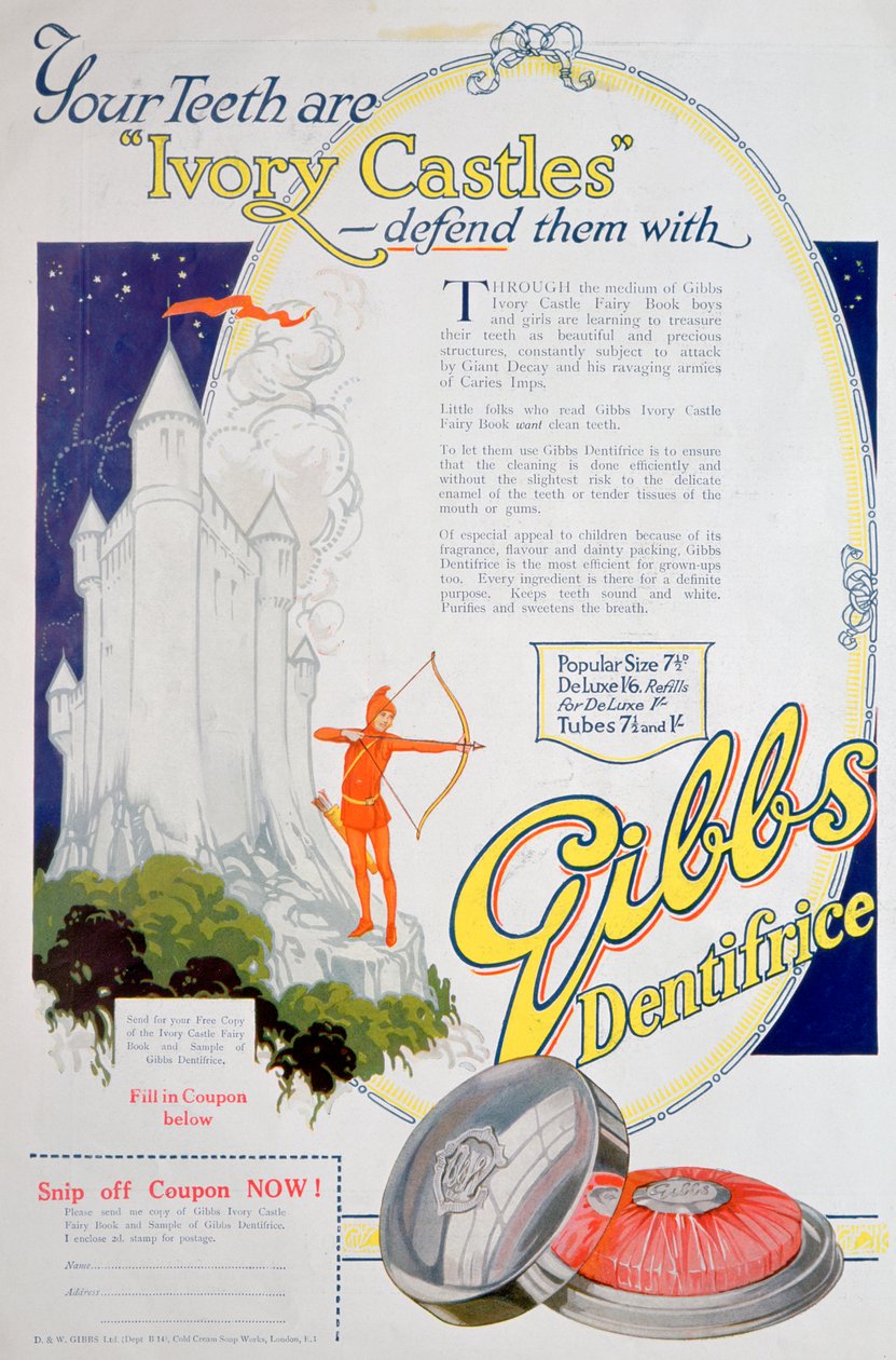 Annons för Gibbs Solid Dentifrice, 1922 av Unbekannt