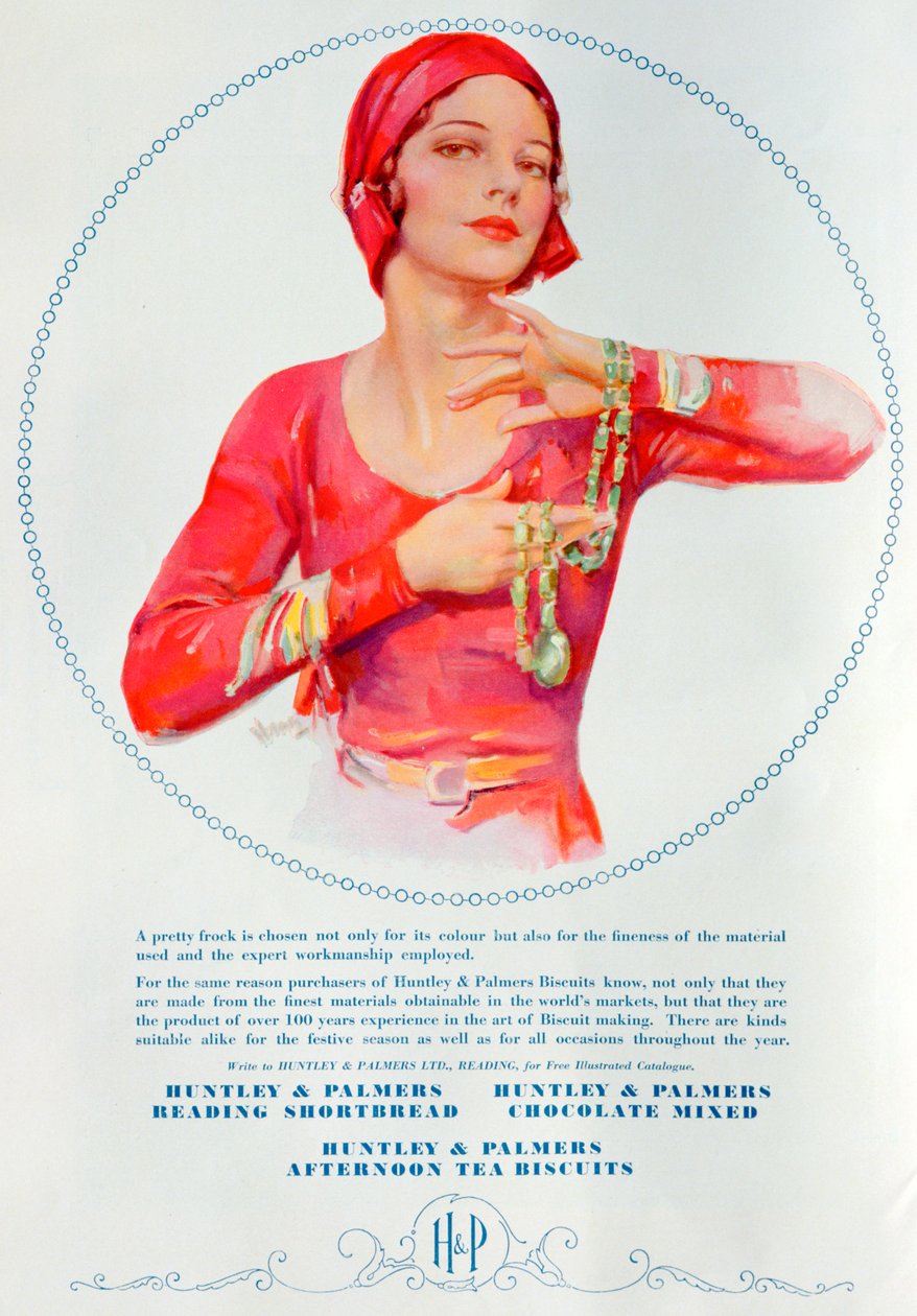 Annons för Huntley och Palmers kex, 1930 av Unbekannt