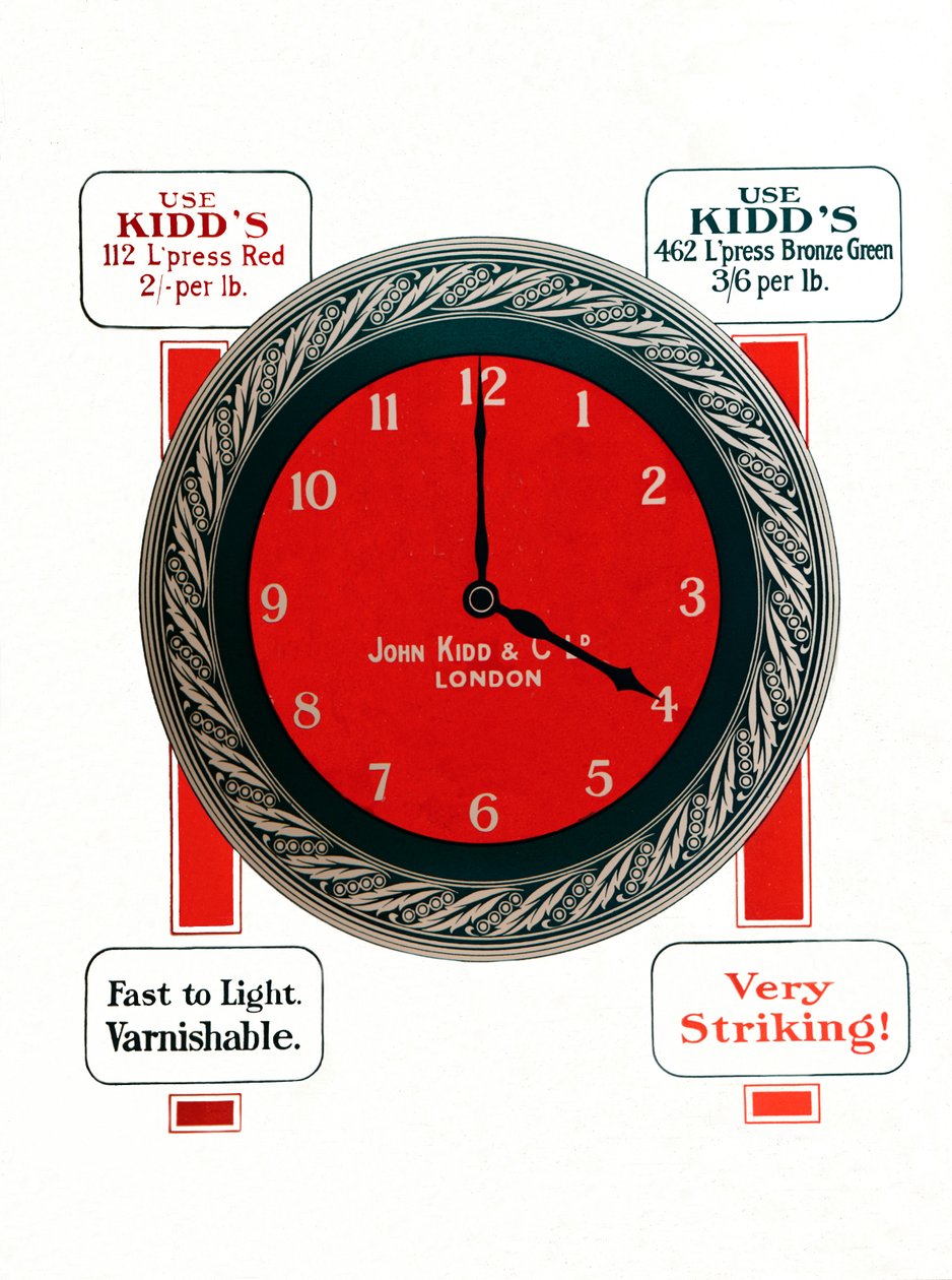 Annons för John Kidds & Co. Ltd Inks, 1917 av Unbekannt