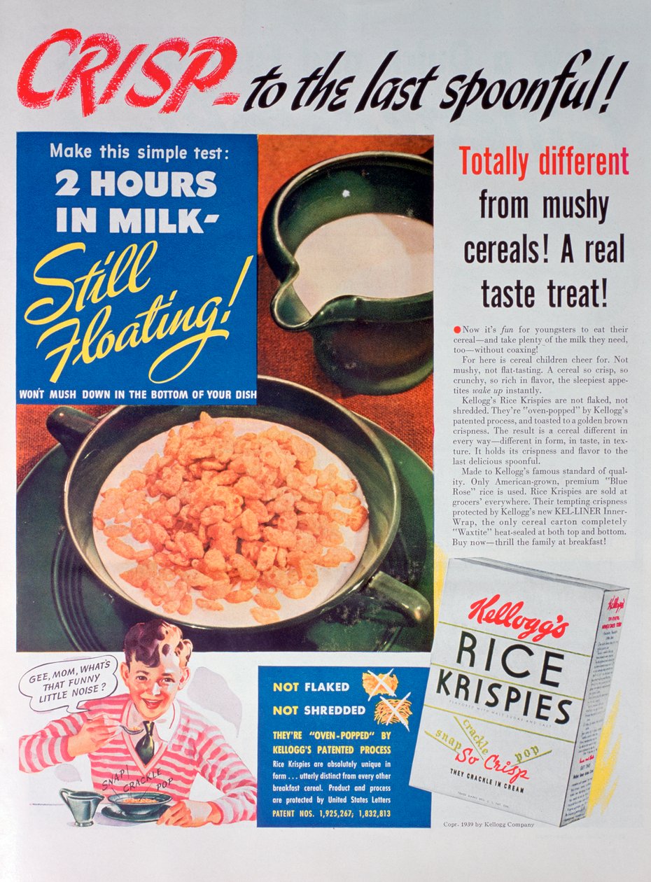 Annons för Kelloggs Rice Krispies, 1939 av Unbekannt