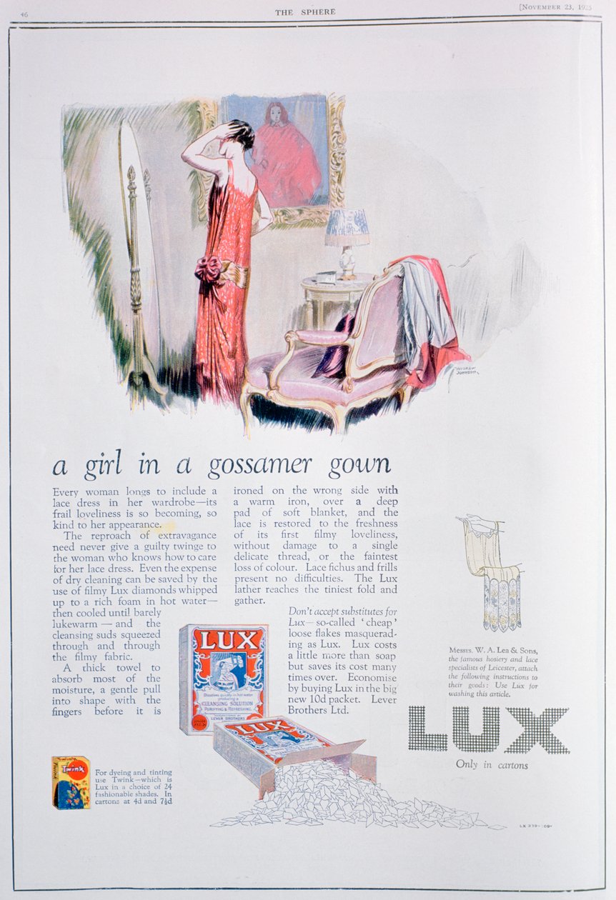 Annons för Lux tvål, 1925 av Unbekannt