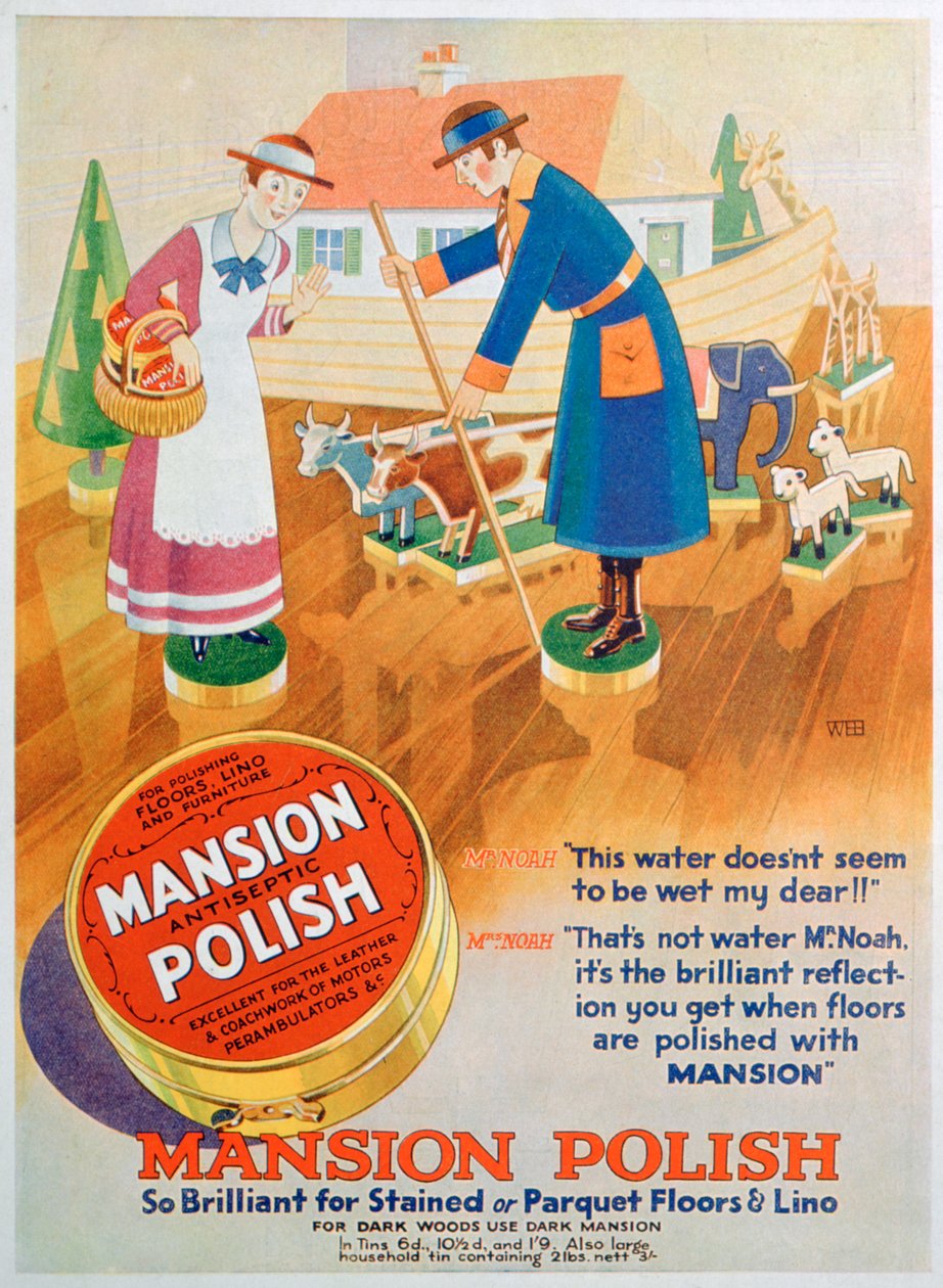 Annons för Mansion antiseptisk golvpolish, 1933 av Unbekannt