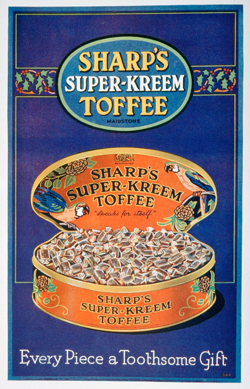 Annons för Sharps Super-Kreem Toffee, 1928 av Unbekannt