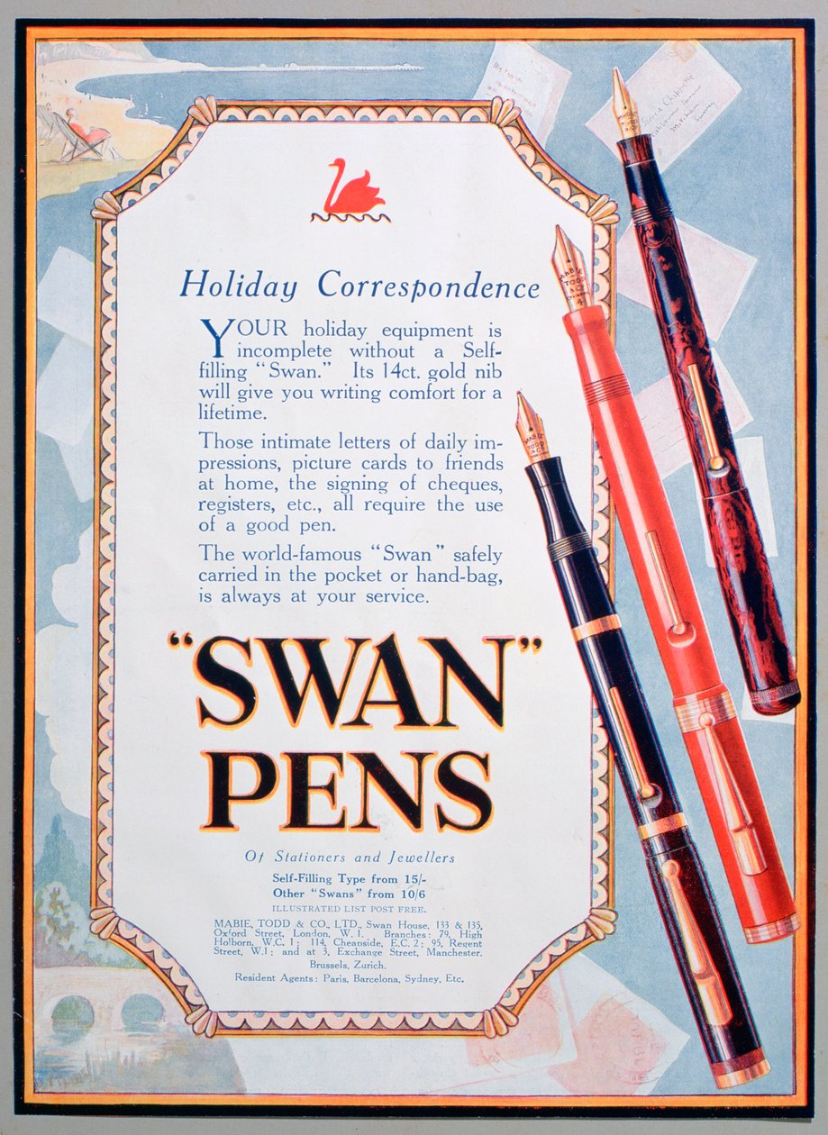 Annons för Swan-pennor, 1906 av Unbekannt