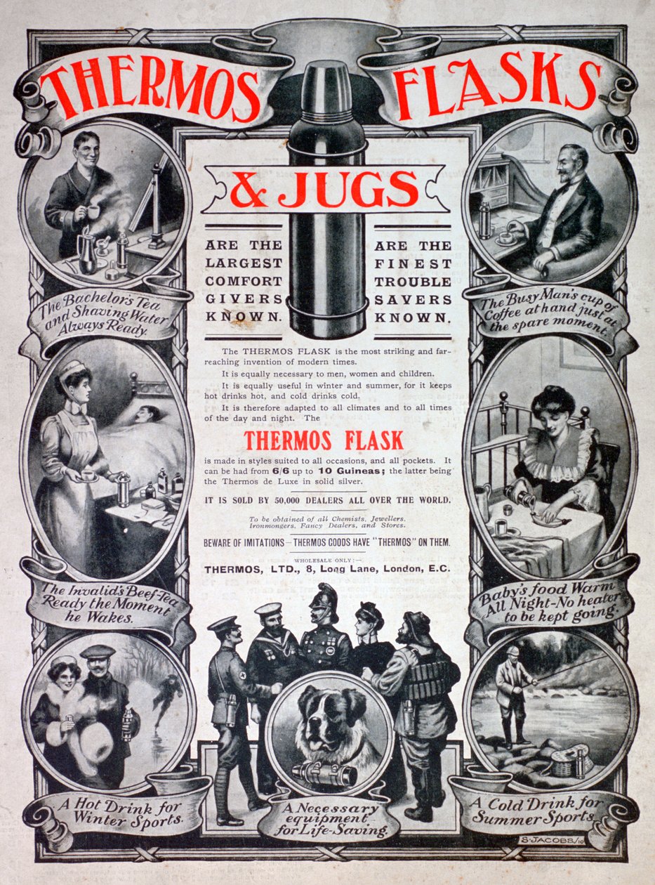Annons för termosflaskor och kannor, 1910 av Unbekannt