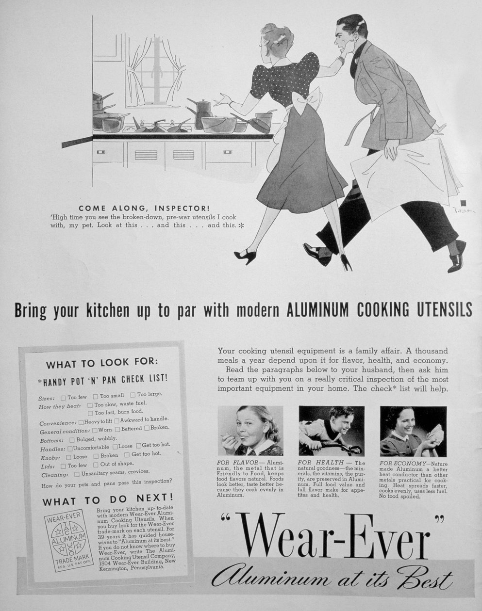 Annons för Wear-Ever köksredskap i aluminium, 1939 av Unbekannt