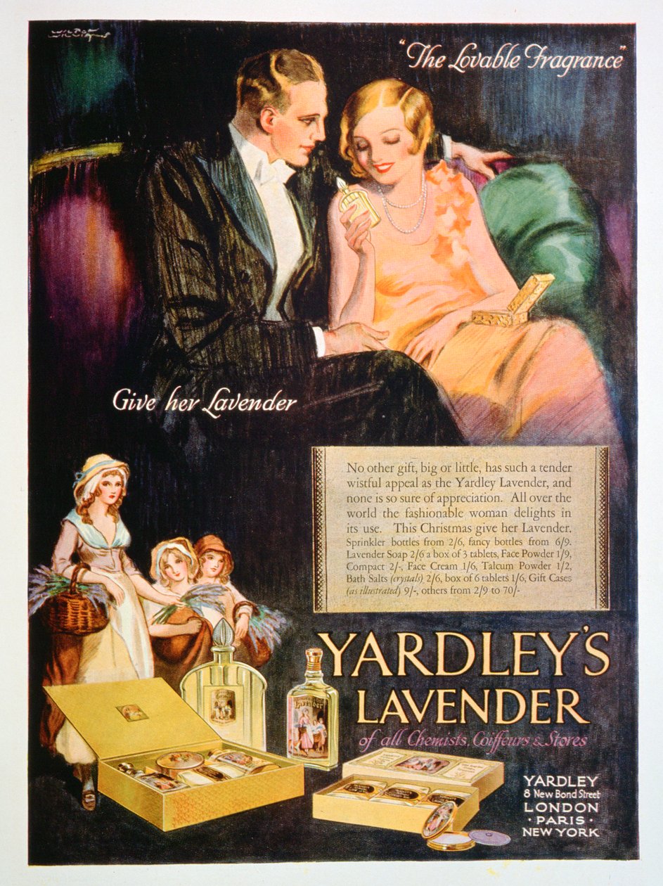 Annons för Yardleys lavendelparfym, 1929 av Unbekannt