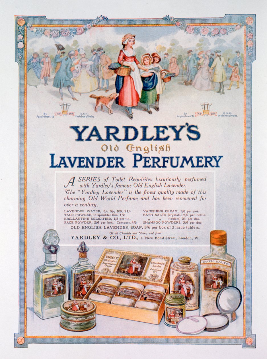 Annons för Yardleys Old English Lavender parfymeri, 1923 av Unbekannt