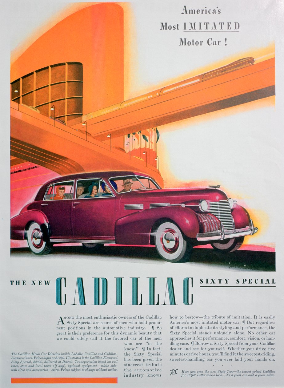 Annons för Cadillac Sixty Special-bilen, 1940 av Unbekannt