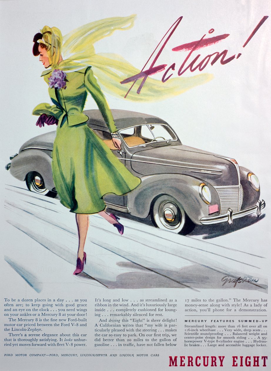 Annons för bilbilen Mercury Eight, 1939 av Unbekannt