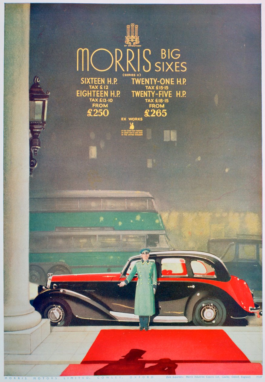 Annons för Morris Big Six-bilen, 1936 av Unbekannt