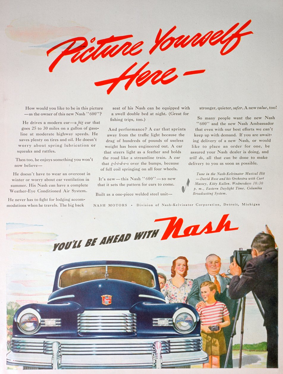 Annons för Nash 600-bilen, 1946 av Unbekannt