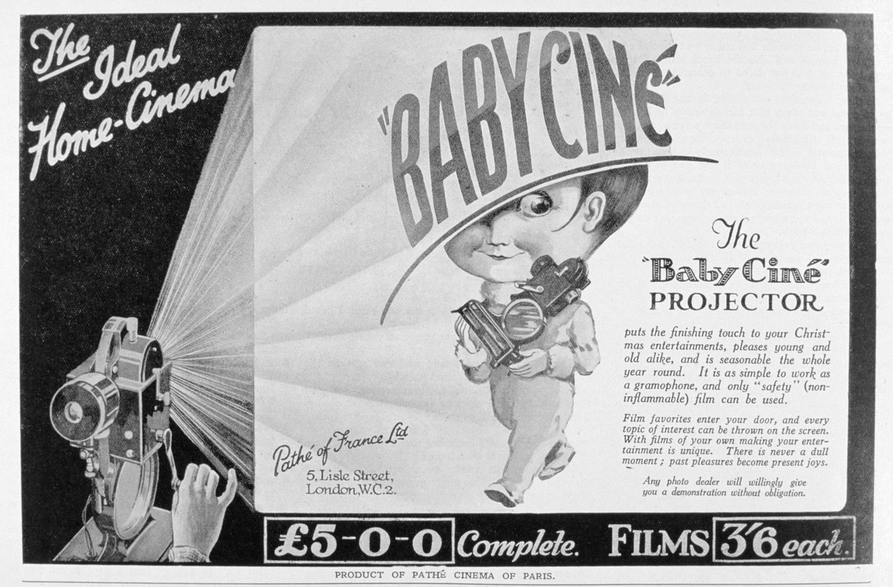 Annons för filmprojektorn Pathe Babycine, 1926 av Unbekannt