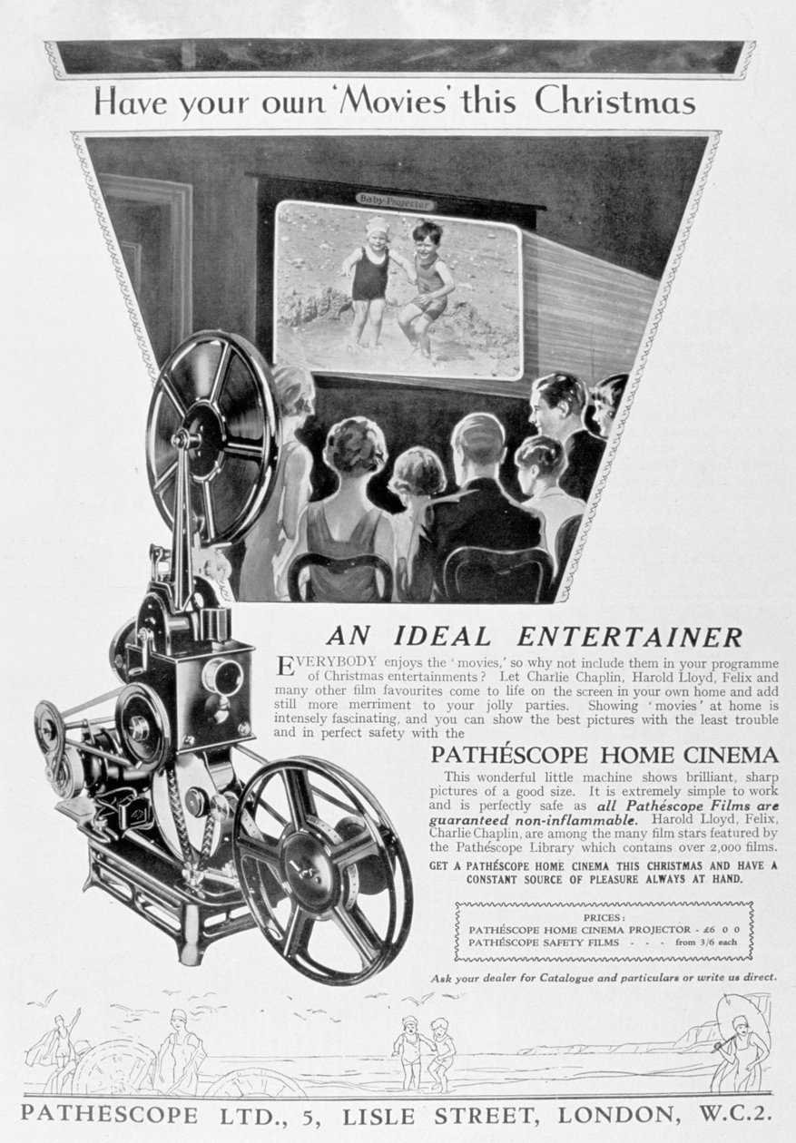 Annons för Pathescope Home Cinema, 1928 av Unbekannt
