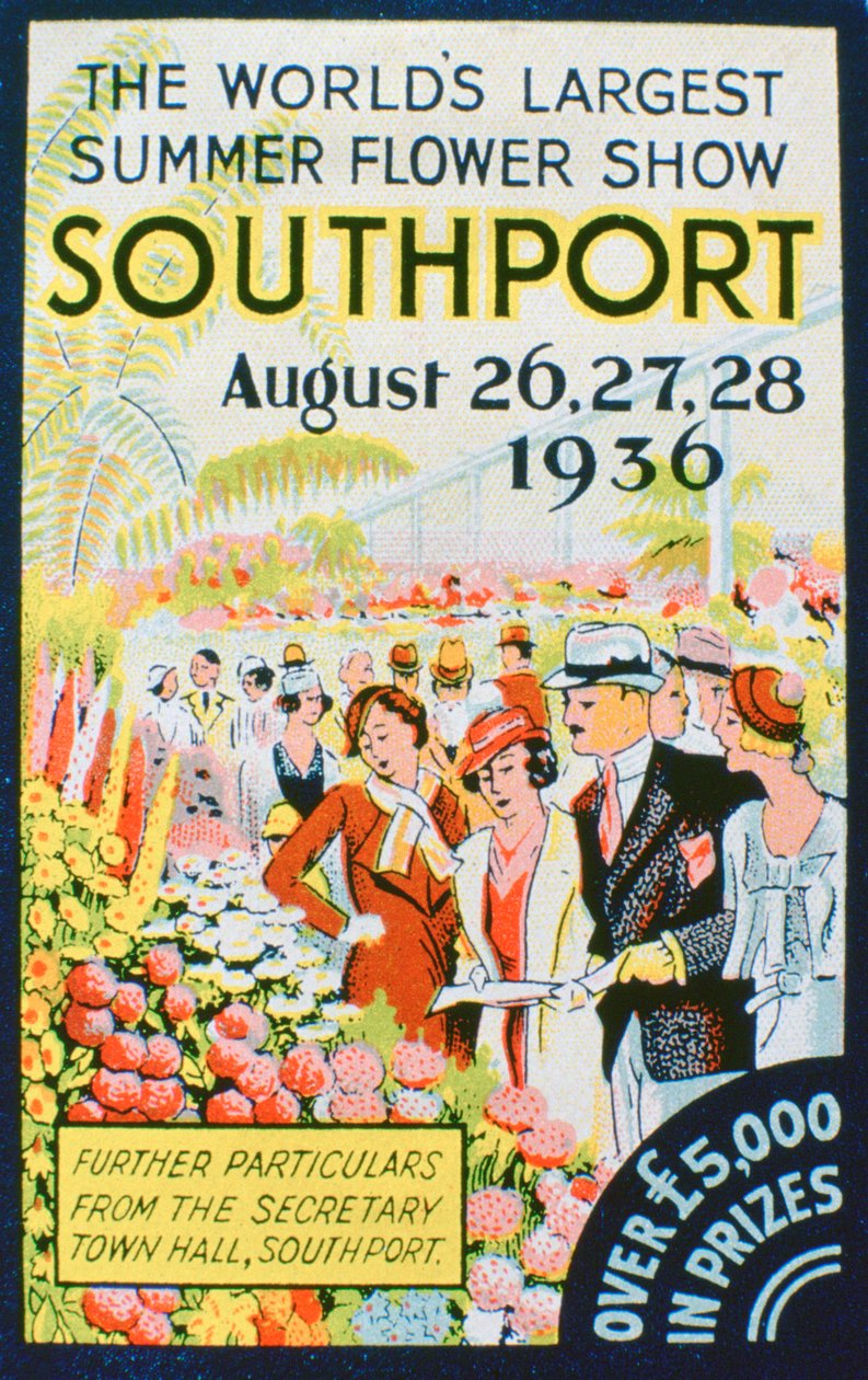 Annons för Southport Flower Show, Lancashire, 1936 av Unbekannt